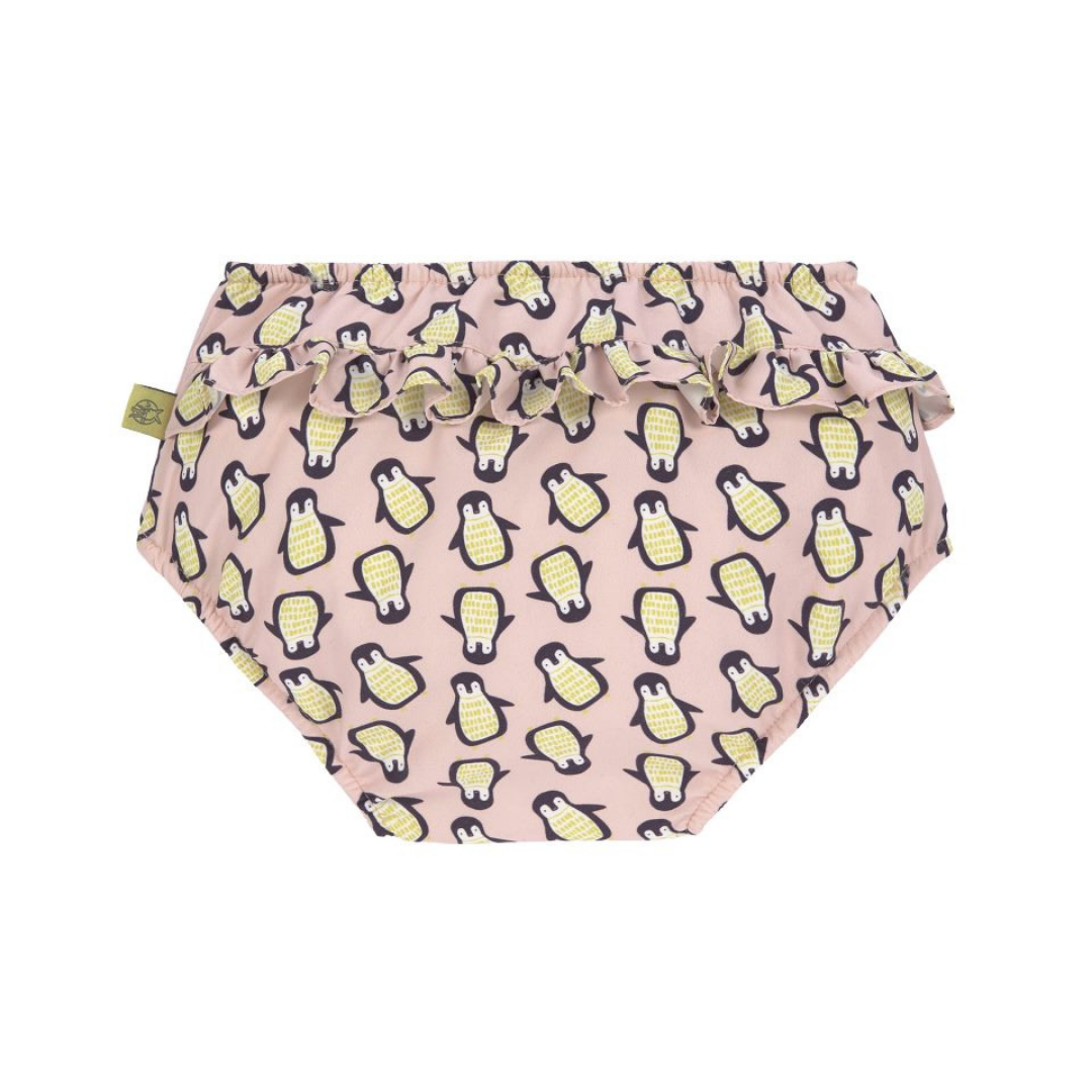 LASSIG PINK PENGUIN SWIM NAPPY & BUCKET HAT SET