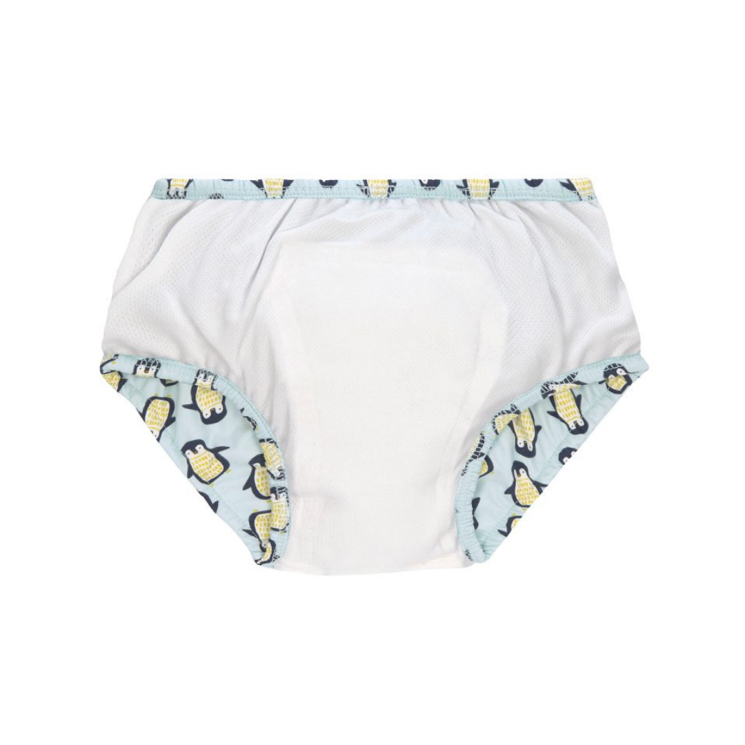 LASSIG BLUE PENGUIN SWIM NAPPY & BUCKET HAT SET